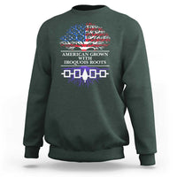 American Grown With Iroquois Roots Sweatshirt Tree USA Flag - Wonder Print Shop