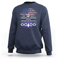American Grown With Iroquois Roots Sweatshirt Tree USA Flag - Wonder Print Shop