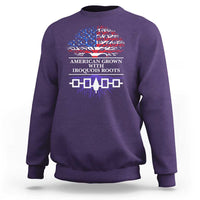 American Grown With Iroquois Roots Sweatshirt Tree USA Flag - Wonder Print Shop