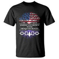 American Grown With Iroquois Roots T Shirt Tree USA Flag - Wonder Print Shop