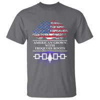 American Grown With Iroquois Roots T Shirt Tree USA Flag - Wonder Print Shop