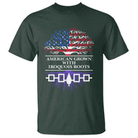 American Grown With Iroquois Roots T Shirt Tree USA Flag - Wonder Print Shop