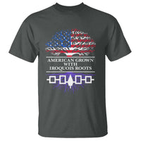 American Grown With Iroquois Roots T Shirt Tree USA Flag - Wonder Print Shop