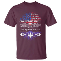 American Grown With Iroquois Roots T Shirt Tree USA Flag - Wonder Print Shop