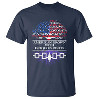American Grown With Iroquois Roots T Shirt Tree USA Flag - Wonder Print Shop
