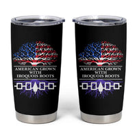 American Grown With Iroquois Roots Tumbler Cup Tree USA Flag - Wonder Print Shop