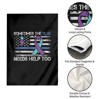 Police Suicide Awareness Garden Flag Sometimes The Blue Need Help Too