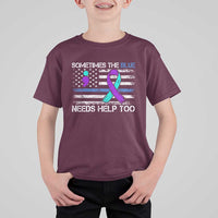 Police Suicide Awareness T Shirt For Kid Sometimes The Blue Need Help Too