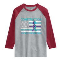 Construction Suicide Prevention Awareness Raglan Shirt Mental Health American Flag