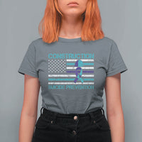 Construction Suicide Prevention Awareness T Shirt For Women Mental Health American Flag