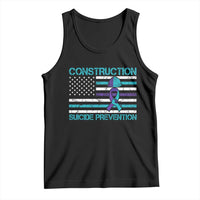 Construction Suicide Prevention Awareness Tank Top Mental Health American Flag