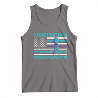 Construction Suicide Prevention Awareness Tank Top Mental Health American Flag