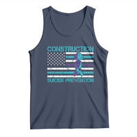 Construction Suicide Prevention Awareness Tank Top Mental Health American Flag