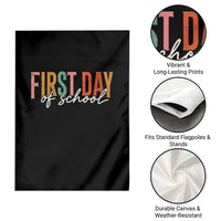 First Day of School Teacher Student Garden Flag Funny Back to School Retro