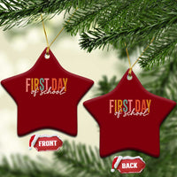 First Day of School Teacher Student Ceramic Ornament Funny Back to School Retro