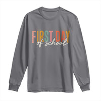 First Day of School Teacher Student Long Sleeve Shirt Funny Back to School Retro