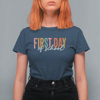 First Day of School Teacher Student T Shirt For Women Funny Back to School Retro