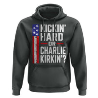 Funny Kickin Hard Or Kirkin US Political Hoodie Vintage American Flag