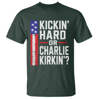 Funny Kickin Hard Or Kirkin US Political T Shirt Vintage American Flag