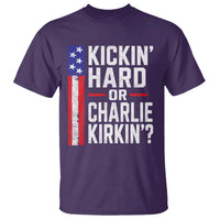 Funny Kickin Hard Or Kirkin US Political T Shirt Vintage American Flag