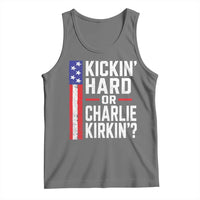Funny Kickin Hard Or Kirkin US Political Tank Top Vintage American Flag
