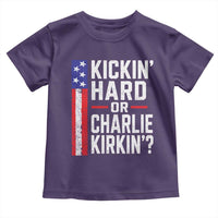 Funny Kickin Hard Or Kirkin US Political Toddler T Shirt Vintage American Flag