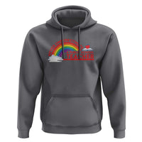 Tim Walz Hoodie Never Underestimate A Public School Teacher Rainbow Apple Book - Wonder Print Shop