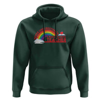 Tim Walz Hoodie Never Underestimate A Public School Teacher Rainbow Apple Book - Wonder Print Shop