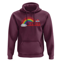 Tim Walz Hoodie Never Underestimate A Public School Teacher Rainbow Apple Book - Wonder Print Shop