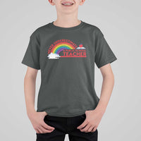 Tim Walz T Shirt For Kid Never Underestimate A Public School Teacher Rainbow Apple Book - Wonder Print Shop