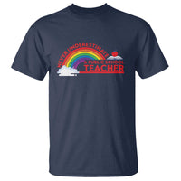 Tim Walz T Shirt Never Underestimate A Public School Teacher Rainbow Apple Book - Wonder Print Shop