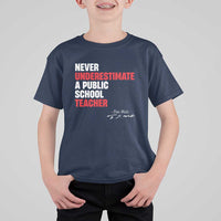 Tim Walz T Shirt For Kid Never Underestimate A Public School Teacher - Wonder Print Shop