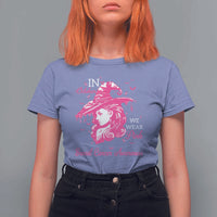 Breast Cancer Awareness T Shirt For Women In October We Wear Pink Halloween Witch - Wonder Print Shop