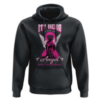 Breast Cancer Awareness Hoodie My Hero Is Now My Angel Pink Ribbon Cancer Warrior - Wonder Print Shop