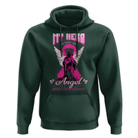 Breast Cancer Awareness Hoodie My Hero Is Now My Angel Pink Ribbon Cancer Warrior - Wonder Print Shop