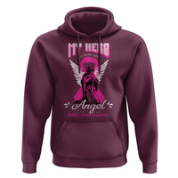 Breast Cancer Awareness Hoodie My Hero Is Now My Angel Pink Ribbon Cancer Warrior - Wonder Print Shop