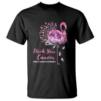 Breast Cancer Awareness T Shirt Flock you Cancer Flamingo Flower Pink Ribbon - Wonder Print Shop