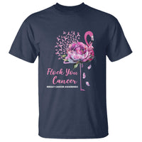 Breast Cancer Awareness T Shirt Flock you Cancer Flamingo Flower Pink Ribbon - Wonder Print Shop