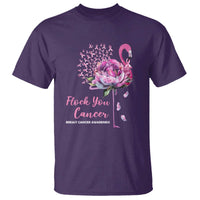 Breast Cancer Awareness T Shirt Flock you Cancer Flamingo Flower Pink Ribbon - Wonder Print Shop