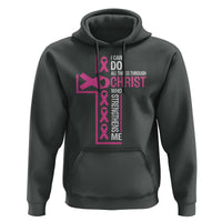 Breast Cancer Awareness Hoodie I Can Do All Things Through Christ Who Strengthens Me Pink Ribbon - Wonder Print Shop