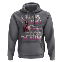 Breast Cancer Awareness Hoodie I Wear My Scars Like A Warrior For They're Reminder I'm Alive Butterfly - Wonder Print Shop