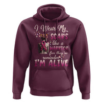 Breast Cancer Awareness Hoodie I Wear My Scars Like A Warrior For They're Reminder I'm Alive Butterfly - Wonder Print Shop