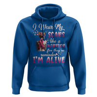 Breast Cancer Awareness Hoodie I Wear My Scars Like A Warrior For They're Reminder I'm Alive Butterfly - Wonder Print Shop