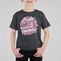Breast Cancer Awareness T Shirt For Kid It Came We Fought I Won Boxing Gloves Pink Ribbon Flowers Leopard - Wonder Print Shop