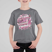 Breast Cancer Awareness T Shirt For Kid It Came We Fought I Won Boxing Gloves Pink Ribbon Flowers Leopard - Wonder Print Shop
