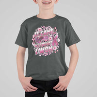 Breast Cancer Awareness T Shirt For Kid It Came We Fought I Won Boxing Gloves Pink Ribbon Flowers Leopard - Wonder Print Shop