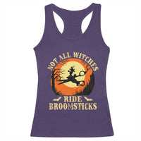 Funny Lesbian Witch Halloween Racerback Tank Top Not All Witches Ride Broomsticks - Wonder Print Shop