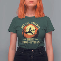 Funny Lesbian Witch Halloween T Shirt For Women Not All Witches Ride Broomsticks - Wonder Print Shop