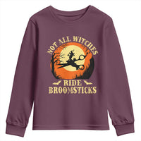 Funny Lesbian Witch Halloween Youth Sweatshirt Not All Witches Ride Broomsticks - Wonder Print Shop