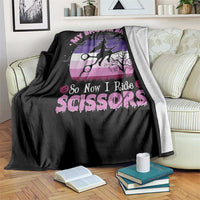 Funny Lesbian Witch Halloween Throw Blanket My Broom Broke So Now I Ride Scissors - Wonder Print Shop